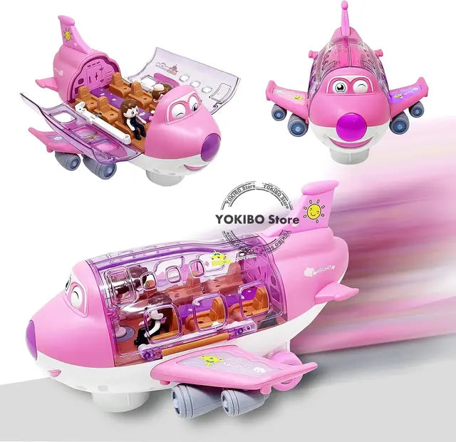 Pilot Pals Plane™ - Perfekter Copilot - Spielzeugflugzeug Rosa | Pädagogisches Holzspielzeug von Mein Kleines Baby