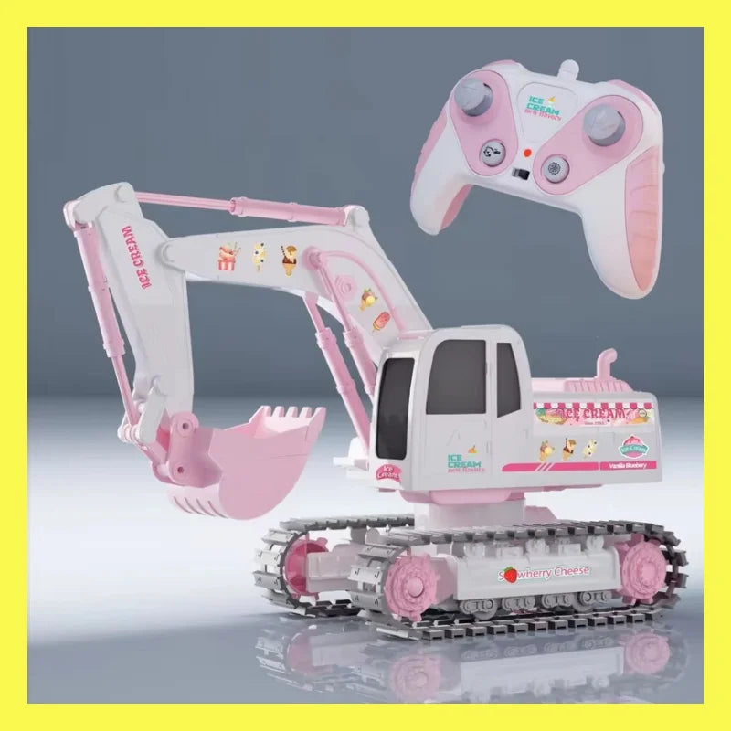 Pink Power Digger™ – Baggerparty für Mädchen - Ferngesteuerter-Bagger | Pädagogisches Holzspielzeug von Mein Kleines Baby
