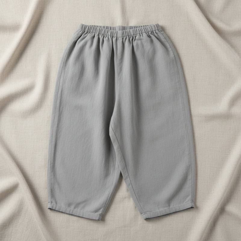 Plaid Cotton Pants – Leicht & atmungsaktiv – Lässige Hose im Ballon-/Harem-Stil Grau / 90 (18–24 Monate) | Pädagogisches Holzspielzeug von Mein Kleines Baby