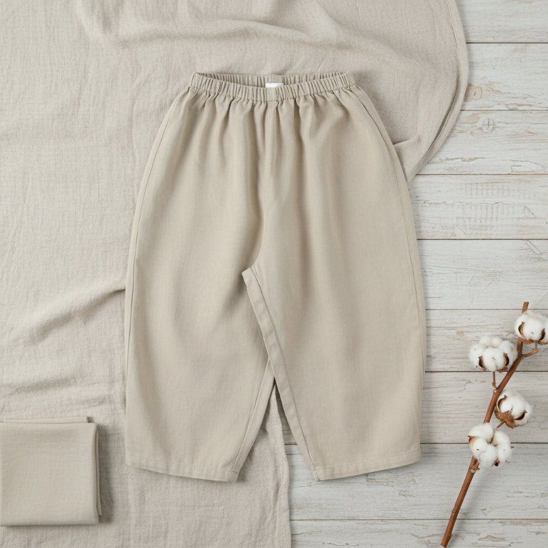 Plaid Cotton Pants – Luftig og åndbar – afslappede bukser i ballon-/harem-stil Kaki / 140 (10–11 år) | Pädagogisches Holzspielzeug von Mein Kleines Baby