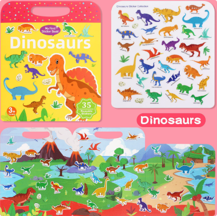 Play Book™ - Kreativität ermutigen - Buch Spielen&Machen Dinosaurier | Pädagogisches Holzspielzeug von Mein Kleines Baby