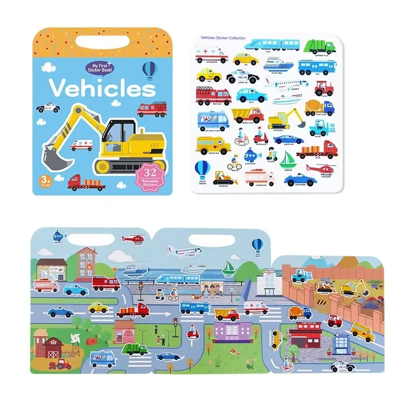 Play Book™ - Kreativität ermutigen - Buch Spielen&Machen Fahrzeuge | Pädagogisches Holzspielzeug von Mein Kleines Baby
