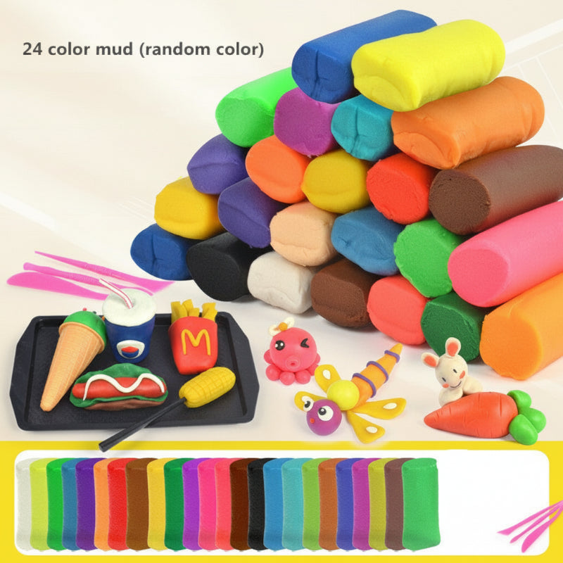 PlayDough Fun– Spielerisch&Kreativ– DIY-Knete-Spielset Ton – 24 Farben | Pädagogisches Holzspielzeug von Mein Kleines Baby