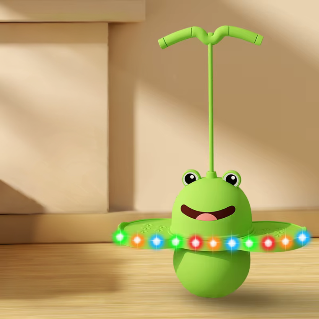 PlayLeap– Balance&Energie– Frosch-Pogo-Stick Rosa / Mit Beleuchtung | Pädagogisches Holzspielzeug von Mein Kleines Baby