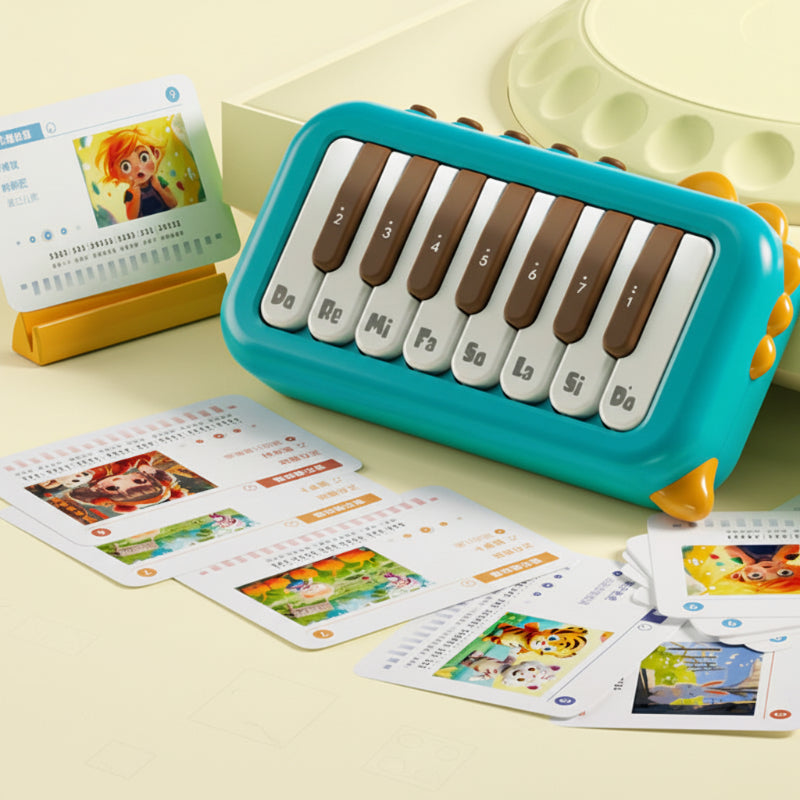 PocketPiano– Kompakt&musikalisch– Mini-E-Piano Grün | Pädagogisches Holzspielzeug von Mein Kleines Baby