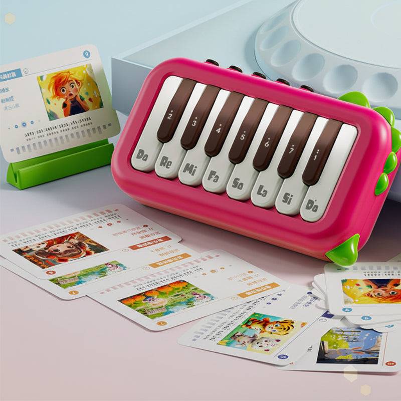 PocketPiano– Kompakt&musikalisch– Mini-E-Piano Rot | Pädagogisches Holzspielzeug von Mein Kleines Baby