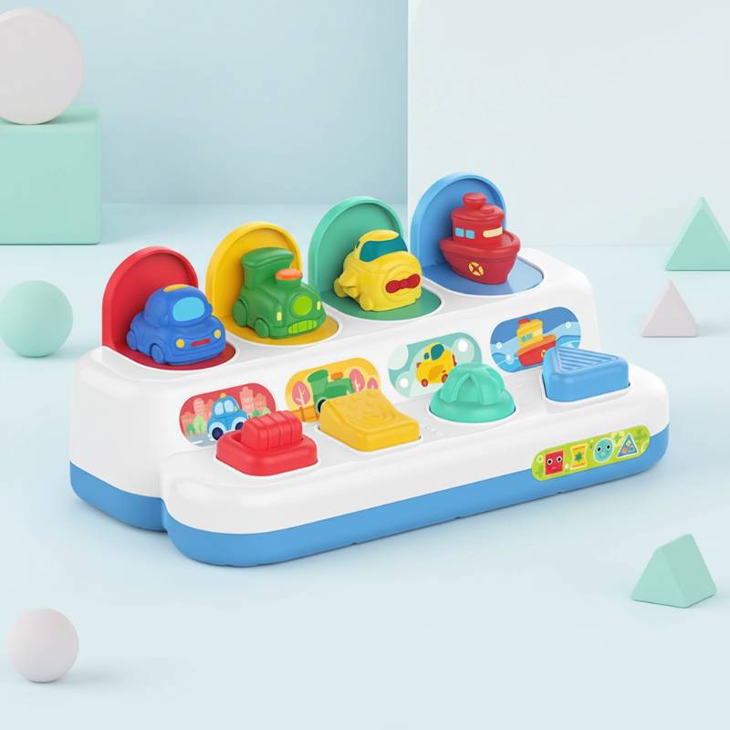 Pop Up Activity Toy – Entdecken & Lernen – Sensorisches Babyspielzeug Auto's | Pädagogisches Holzspielzeug von Mein Kleines Baby