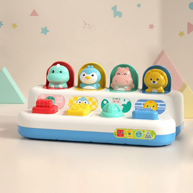 Pop Up Activity Toy – Entdecken & Lernen – Sensorisches Babyspielzeug Tiere | Pädagogisches Holzspielzeug von Mein Kleines Baby