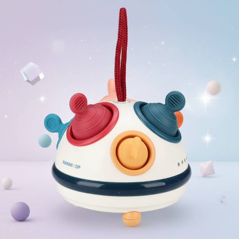 Pop Up Activity Toy – Entdecken & Lernen – Sensorisches Babyspielzeug UFO | Pädagogisches Holzspielzeug von Mein Kleines Baby