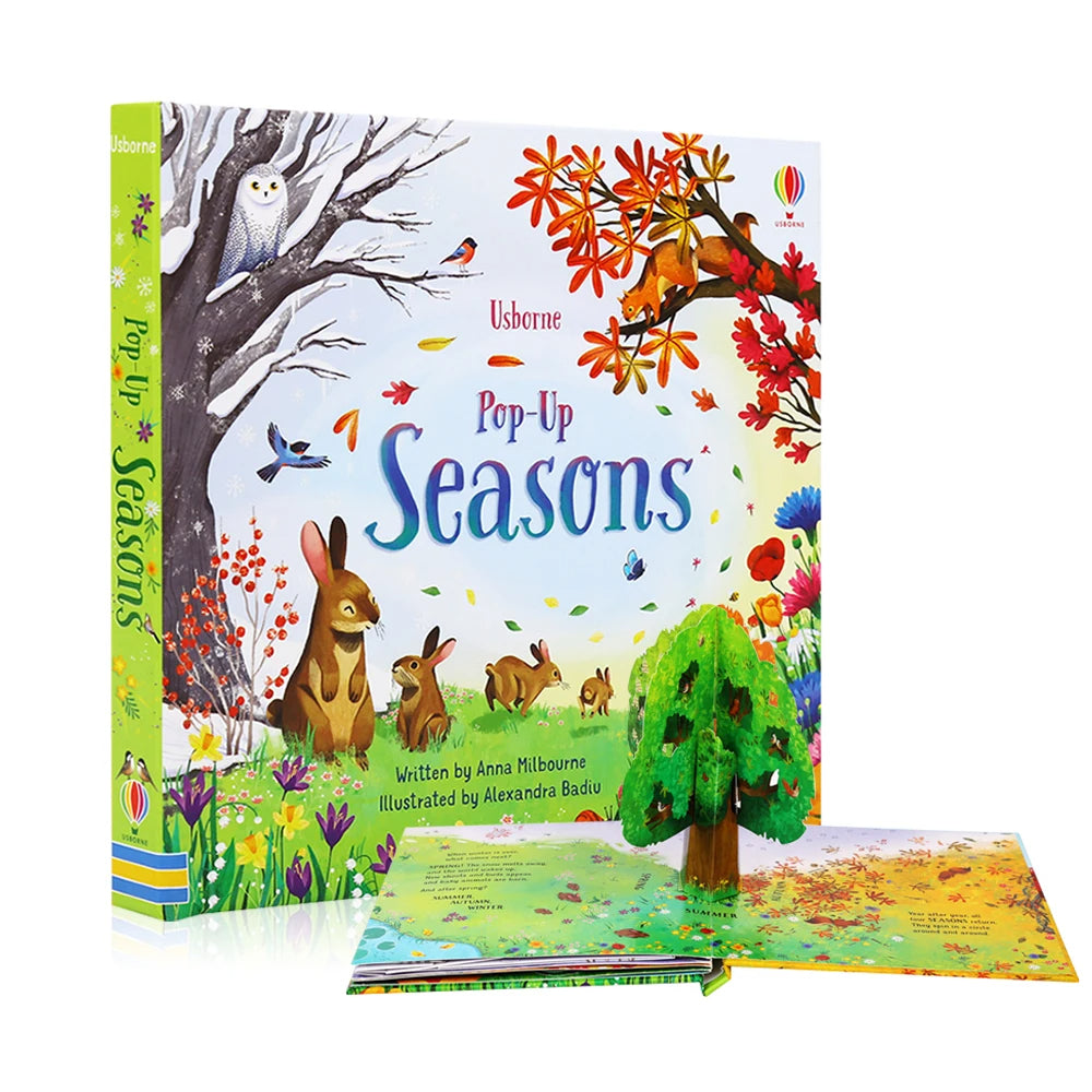 Pop-Up Book™ - Abenteuer zum Leben erwecken - Lesebuch Jahreszeiten | Pädagogisches Holzspielzeug von Mein Kleines Baby