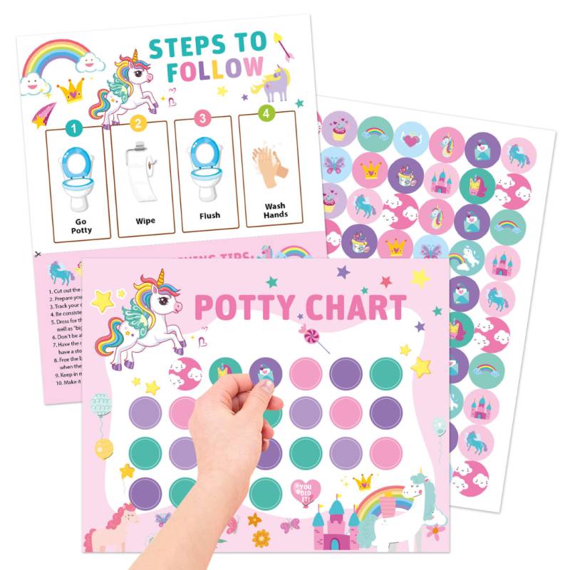 Potty Training– Spielerisch&motivierend - Töpfchentrainingskarte mit Stickern Einhorn | Pädagogisches Holzspielzeug Potty Training– Spielerisch&motivierend - Töpfchentrainingskarte mit Stickern Einhorn | Pädagogisches Holzspielzeug von Mein Kleines Baby