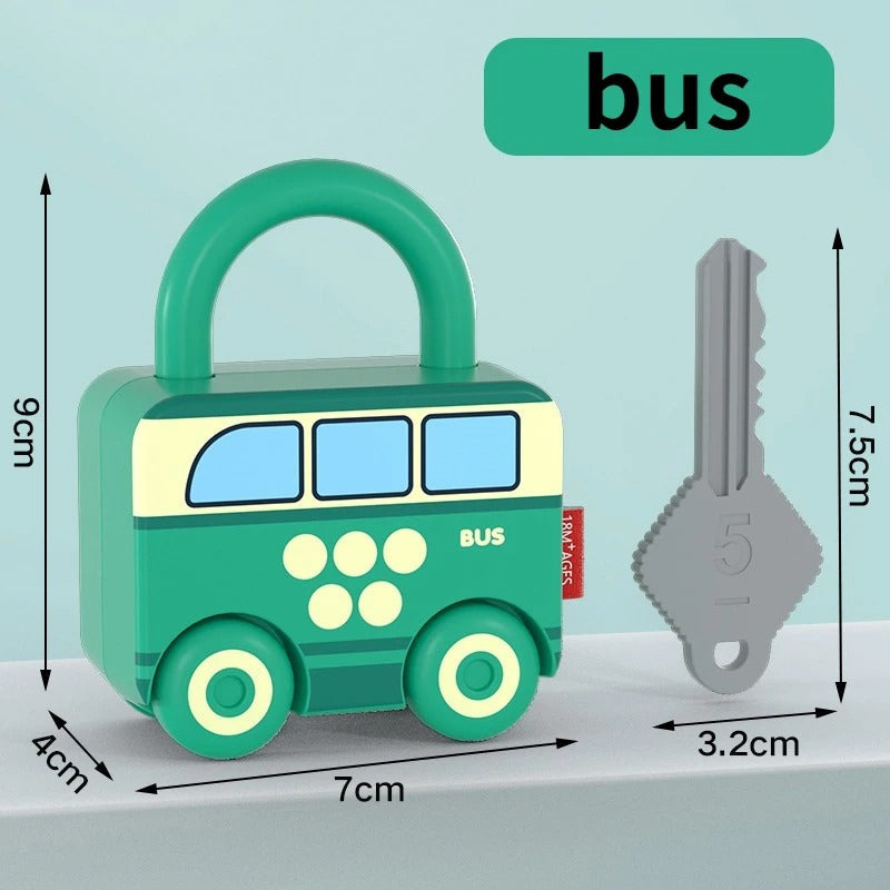 Puzzle Locks™ – Spielen und Lernen - Montessori-Spielzeug Bus | Pädagogisches Holzspielzeug von Mein Kleines Baby