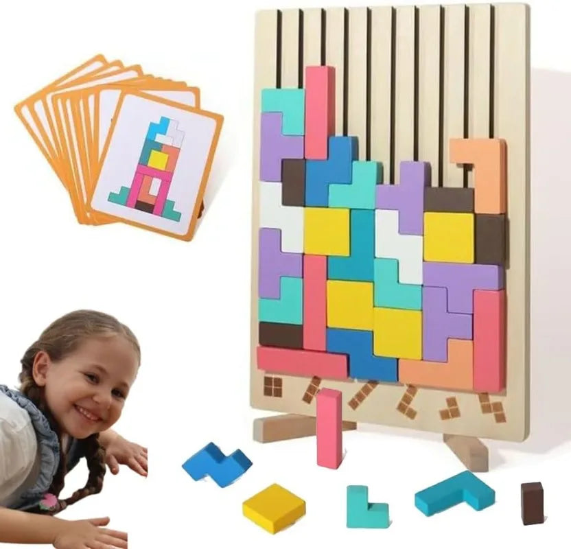Puzzle Totem™ – Denken und Bauen – Holzpuzzle-Spiel | Pädagogisches Holzspielzeug von Mein Kleines Baby