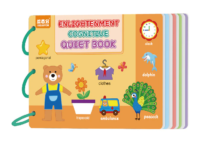 Quiet Book™ | Entwicklung der kognitiven Fähigkeiten - Klettbuch | Pädagogisches Holzspielzeug von Mein Kleines Baby