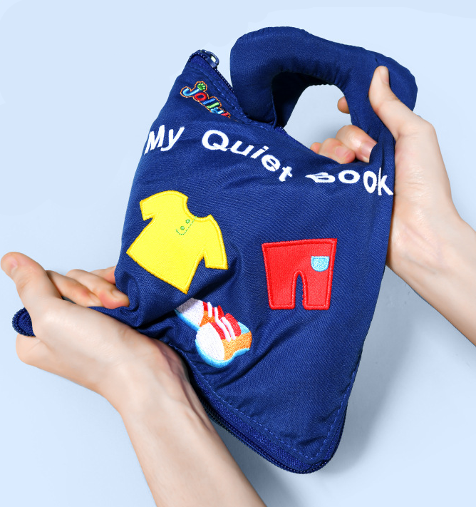 Quiet Book™ | Feinmotorische Fähigkeiten entwickeln - Montessori-Aktivitätsbuch Blau | Pädagogisches Holzspielzeug von Mein Kleines Baby