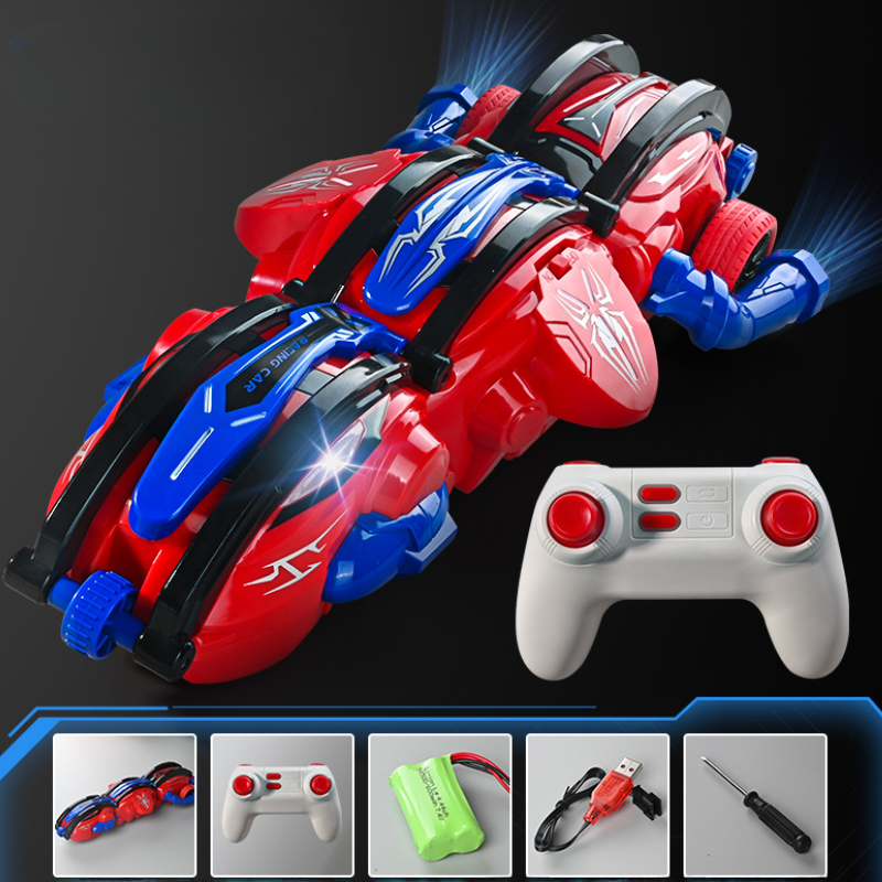 RC Snake Car™ - Meisterhafte Stunts - Flexicar Blau-Rot | Pädagogisches Holzspielzeug von Mein Kleines Baby