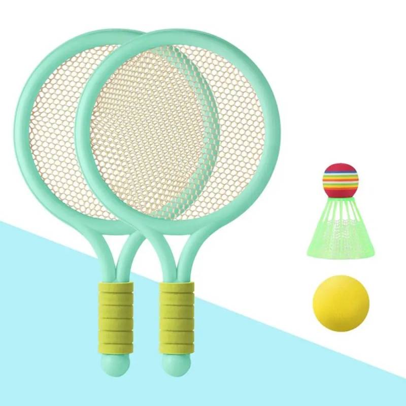 Racket Tennis™ – Mik und Smash – Tennis- und Badminton-Set Grün | Pädagogisches Holzspielzeug von Mein Kleines Baby