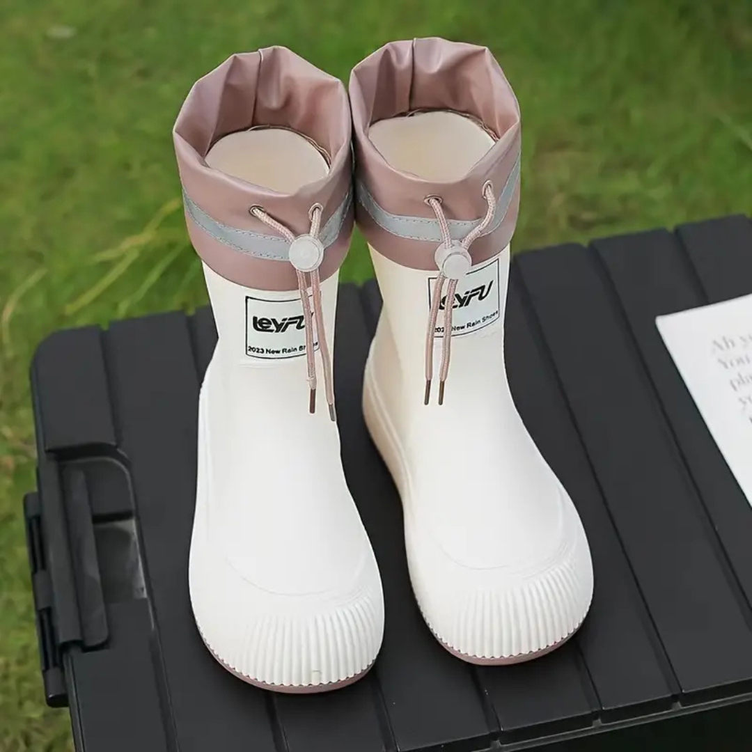 RainGuard– Sicher&trocken– Kinderregenstiefel mit rutschfester Sohle Weiß / 34 (10–11 Jahre) | Pädagogisches Holzspielzeug von Mein Kleines Baby