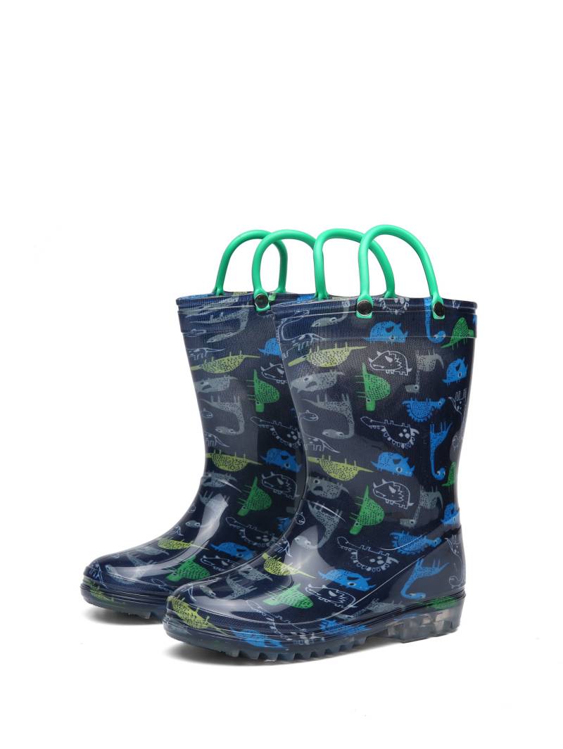 RainySteps – Bequem & wasserdicht – Regenstiefel mit Print & Schlaufe Dinosaurier / 27 (3-3.5 Jahre) | Pädagogisches Holzspielzeug von Mein Kleines Baby