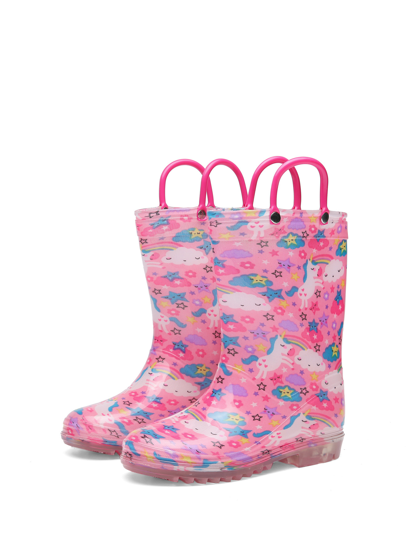 RainySteps– Bequem&wasserdicht– Regenstiefel mit Print&Schlaufe Einhörner / 31 (5-5.5 Jahre) | Pädagogisches Holzspielzeug von Mein Kleines Baby