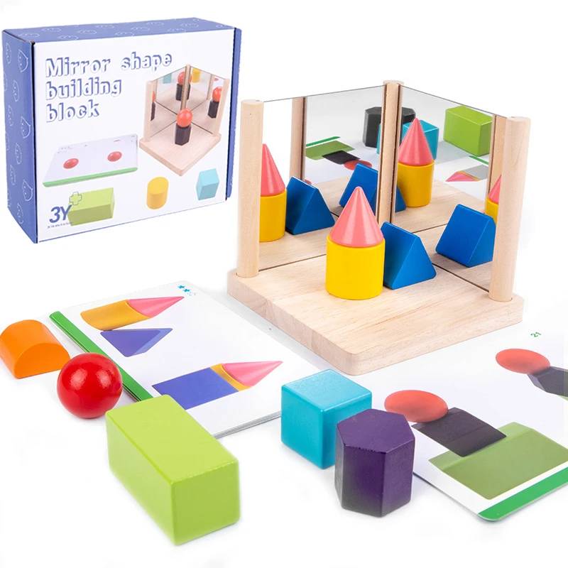 Reflection Play™ – Spejling og læring - Puslespilsklodser med spejl Store blokke | Pädagogisches Holzspielzeug von Mein Kleines Baby