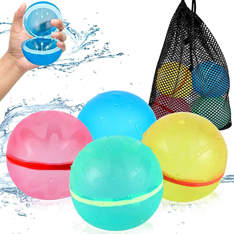 Reusable Water Balloons™ - Erfrischender Wasserspaß - Wiederverwendbare Wasserballons Set von 4 + 2 gratis | Pädagogisches Holzspielzeug von Mein Kleines Baby