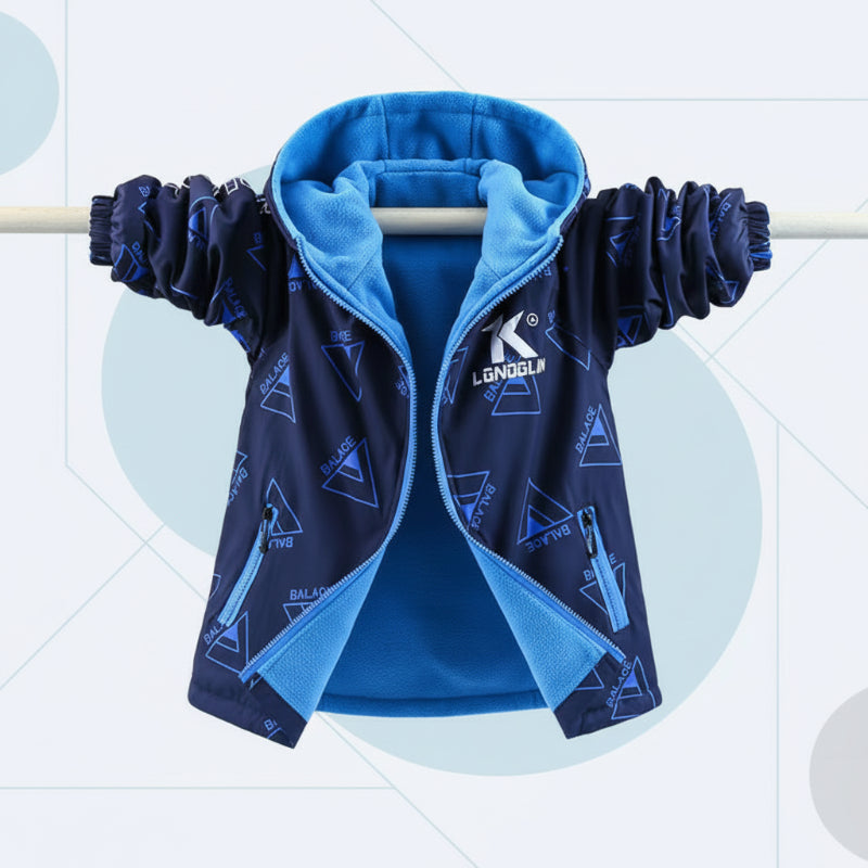Reversible Kids Jacket– Waterdicht&Winddicht– Lichtgewicht Jas Blau / 130 (5-6 Jahre) | Pädagogisches Holzspielzeug von Mein Kleines Baby