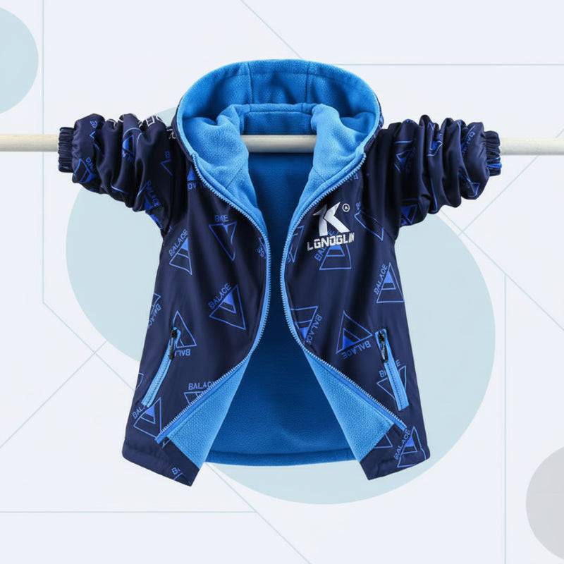 Reversible Kids Jacket– Waterdicht&Winddicht– Lichtgewicht Jas Blau / 130 (5-6 Jahre) | Pädagogisches Holzspielzeug von Mein Kleines Baby