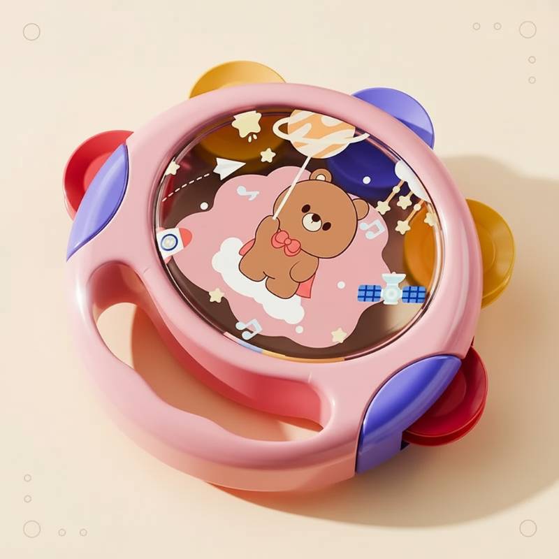 RhythmRing– Verspielt&interaktiv– Tamburin Rosa | Pädagogisches Holzspielzeug von Mein Kleines Baby