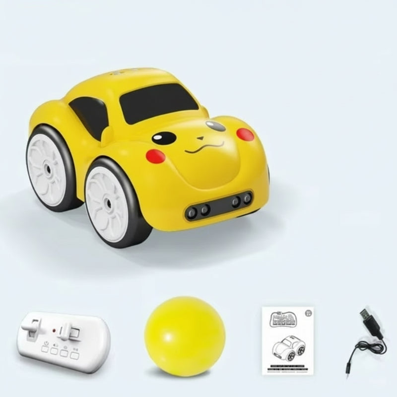RoboBus – Intelligent & Interaktiv – Mini-Fernbedienung Auto Gelber Sportwagen | Pädagogisches Holzspielzeug von Mein Kleines Baby
