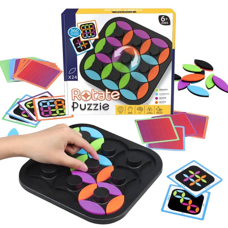 Rotating Logic™ - Herausforderndes Rätsel - Tangram-Brettspiel | Pädagogisches Holzspielzeug von Mein Kleines Baby