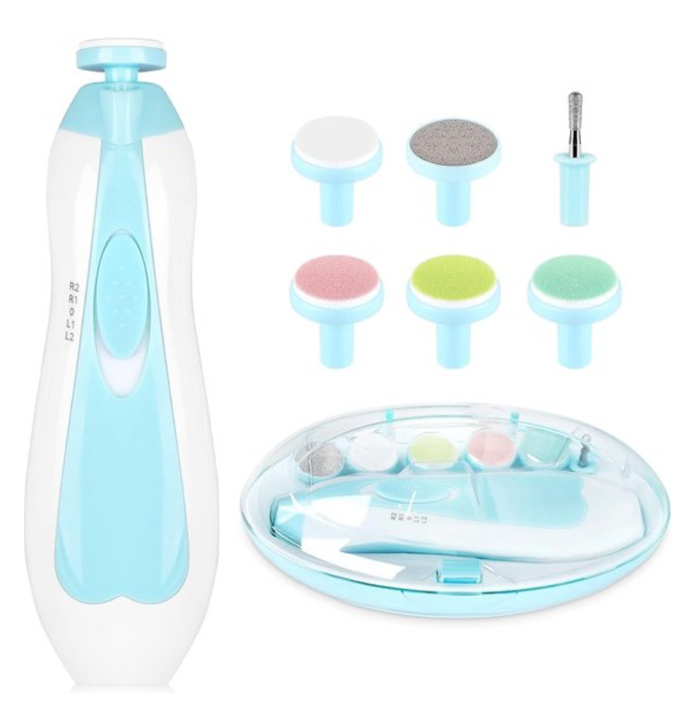 SafeCare– Geräuschlos&sicher– Elektrisches Baby-Nagelfeilen-Set Blau | Pädagogisches Holzspielzeug von Mein Kleines Baby