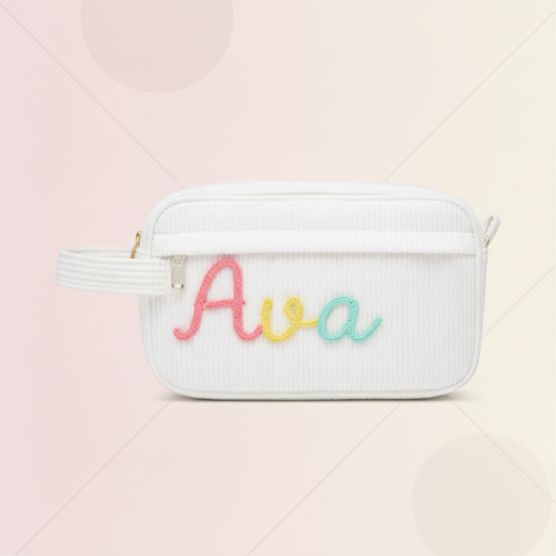 SchoolJoy– Praktisch&Persönlich – Personalisiertes Federmäppchen Weiß | Pädagogisches Holzspielzeug von Mein Kleines Baby