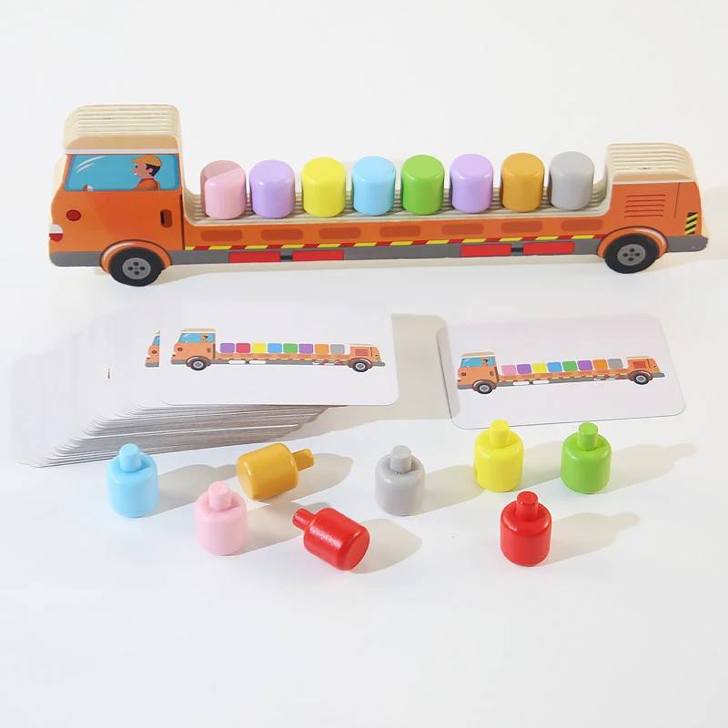Sensory Color Sticks™ – Ausmalen&Tiere - Farbsortierspi Bus | Pädagogisches Holzspielzeug von Mein Kleines Baby