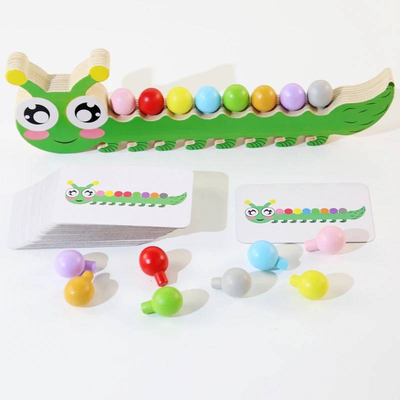 Sensory Color Sticks™ – Ausmalen&Tiere - Farbsortierspi Caterpillar | Pädagogisches Holzspielzeug von Mein Kleines Baby