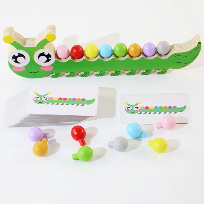 Sensory Color Sticks™ – Ausmalen&Tiere - Farbsortierspi Caterpillar | Pädagogisches Holzspielzeug von Mein Kleines Baby