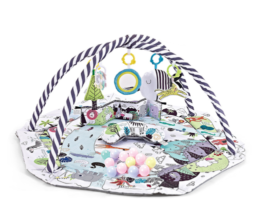 SensoryHaven– 8-in-1 Wachstum&Spiel– Baby-Spielmatte Schwarz/Weiß | Pädagogisches Holzspielzeug von Mein Kleines Baby