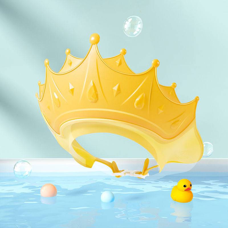 Shampoo Crown Cap™ - Ikke flere tårer i badet - Badehætte Gul | Pädagogisches Holzspielzeug von Mein Kleines Baby