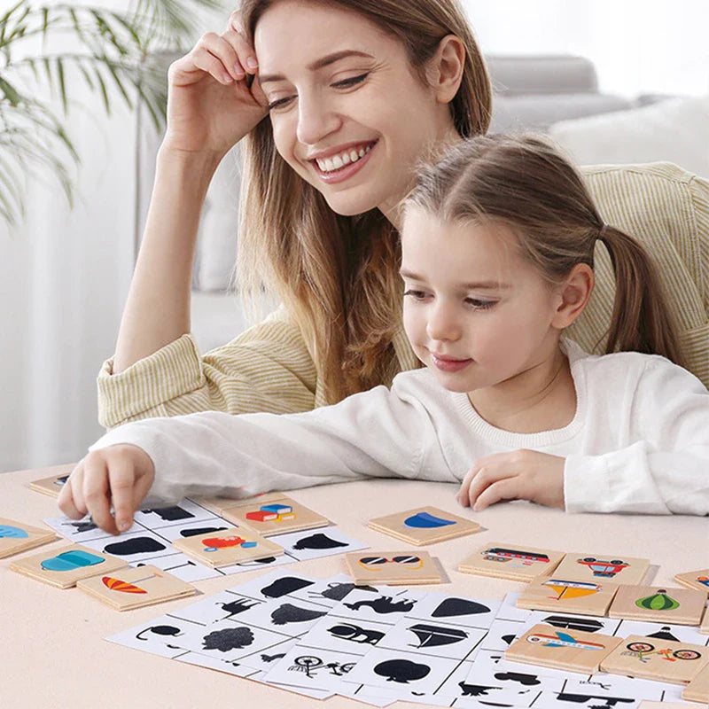 Shape Match Puzzle™ – Finde den Schatten - Sortierpuzzle aus Holz | Pädagogisches Holzspielzeug von Mein Kleines Baby