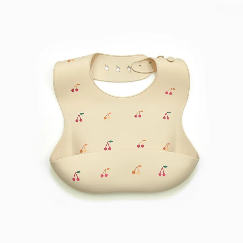 Silicone Bib - Wasserdicht und modisch - Baby-Lätzchen aus Silikon Kirsche | Pädagogisches Holzspielzeug Silicone Bib - Wasserdicht und modisch - Baby-Lätzchen aus Silikon Kirsche | Pädagogisches Holzspielzeug von Mein Kleines Baby