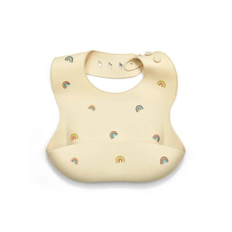Silicone Bib - Wasserdicht und modisch - Baby-Lätzchen aus Silikon Regenbogen | Pädagogisches Holzspielzeug von Mein Kleines Baby