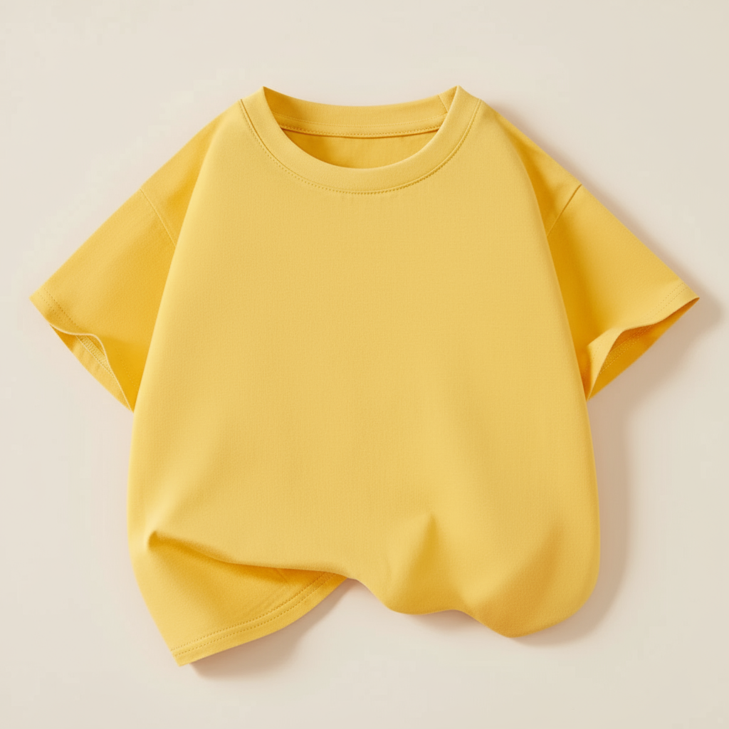 SimpleWear – Casual & blødt – Relax Fit T-shirt med rund hals Gul / 130 (7–8 år) | Pädagogisches Holzspielzeug von Mein Kleines Baby