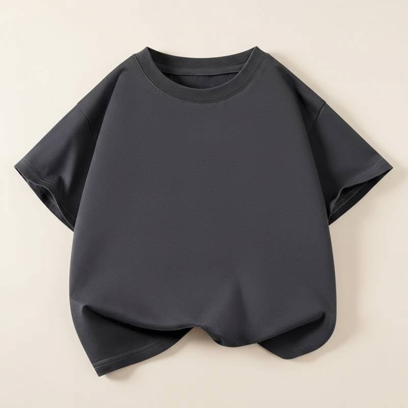 SimpleWear– Lässig&Weich– Relax Fit T-Shirt mit Rundhalsausschnitt Dunkelgrau / 120 (6–7 Jahre) | Pädagogisches Holzspielzeug von Mein Kleines Baby