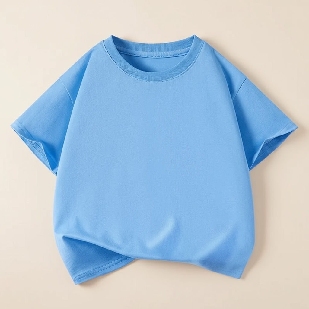 SimpleWear– Lässig&Weich– Relax Fit T-Shirt mit Rundhalsausschnitt Light blue / 160 (13–14 Jahre) | Pädagogisches Holzspielzeug von Mein Kleines Baby