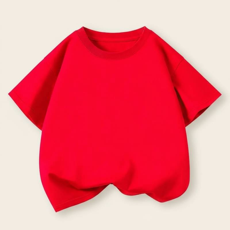 SimpleWear– Lässig&Weich– Relax Fit T-Shirt mit Rundhalsausschnitt Rot / 120 (6–7 Jahre) | Pädagogisches Holzspielzeug von Mein Kleines Baby