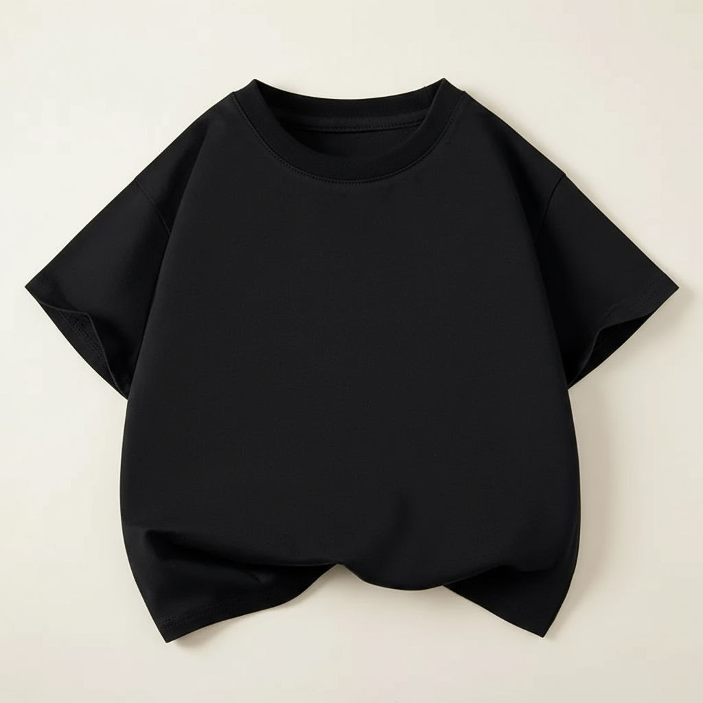 SimpleWear– Lässig&Weich– Relax Fit T-Shirt mit Rundhalsausschnitt Schwarz / 110 (4–5 Jahre) | Pädagogisches Holzspielzeug von Mein Kleines Baby