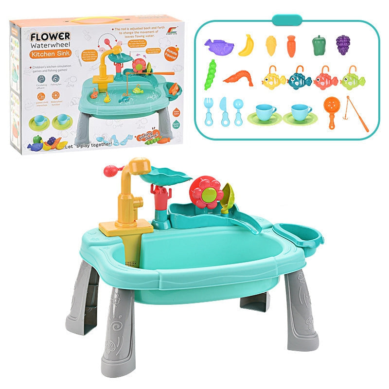 SinkPlay– Fantasie&Entwicklung– 2-in-1-Spielwaschbecken&Fischspiel Blau | Pädagogisches Holzspielzeug von Mein Kleines Baby