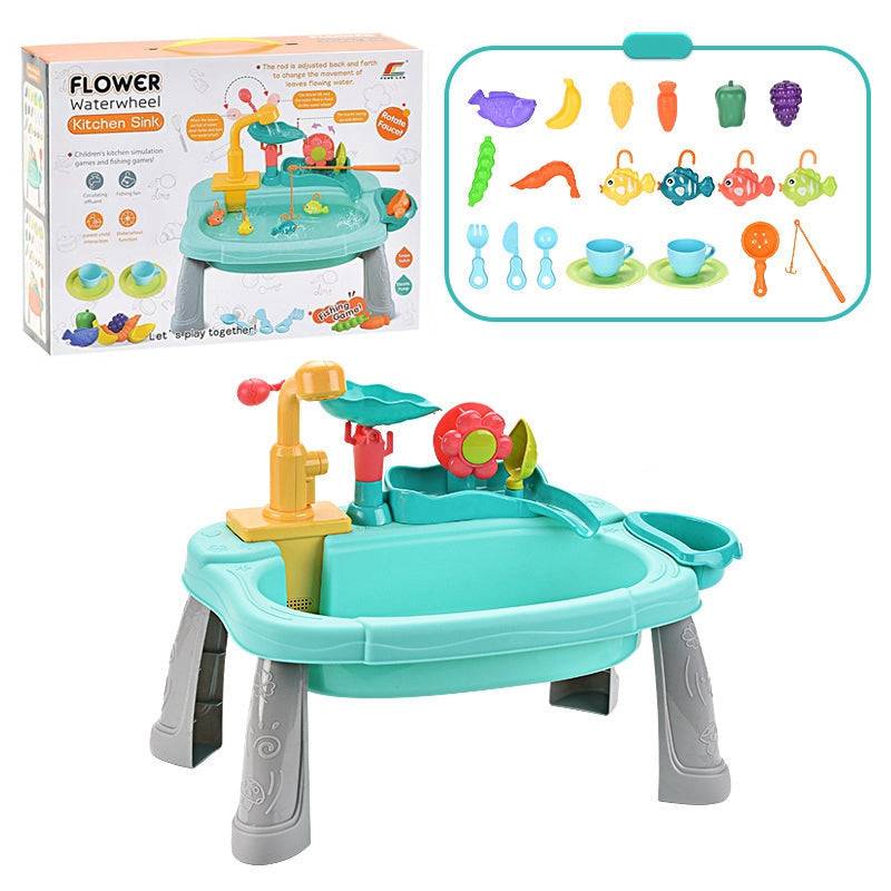SinkPlay– Fantasie&Entwicklung– 2-in-1-Spielwaschbecken&Fischspiel Blau | Pädagogisches Holzspielzeug von Mein Kleines Baby