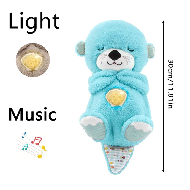 Sleepy Cuddly Toy™ - Ruhiger Schlaf - Schlafenszeit-Kuscheltier Otter Blau | Pädagogisches Holzspielzeug von Mein Kleines Baby