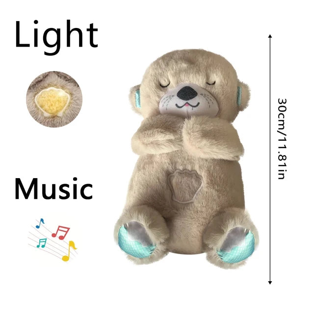 Sleepy Cuddly Toy™ - Ruhiger Schlaf - Schlafenszeit-Kuscheltier Otter Dunkelbraun | Pädagogisches Holzspielzeug von Mein Kleines Baby